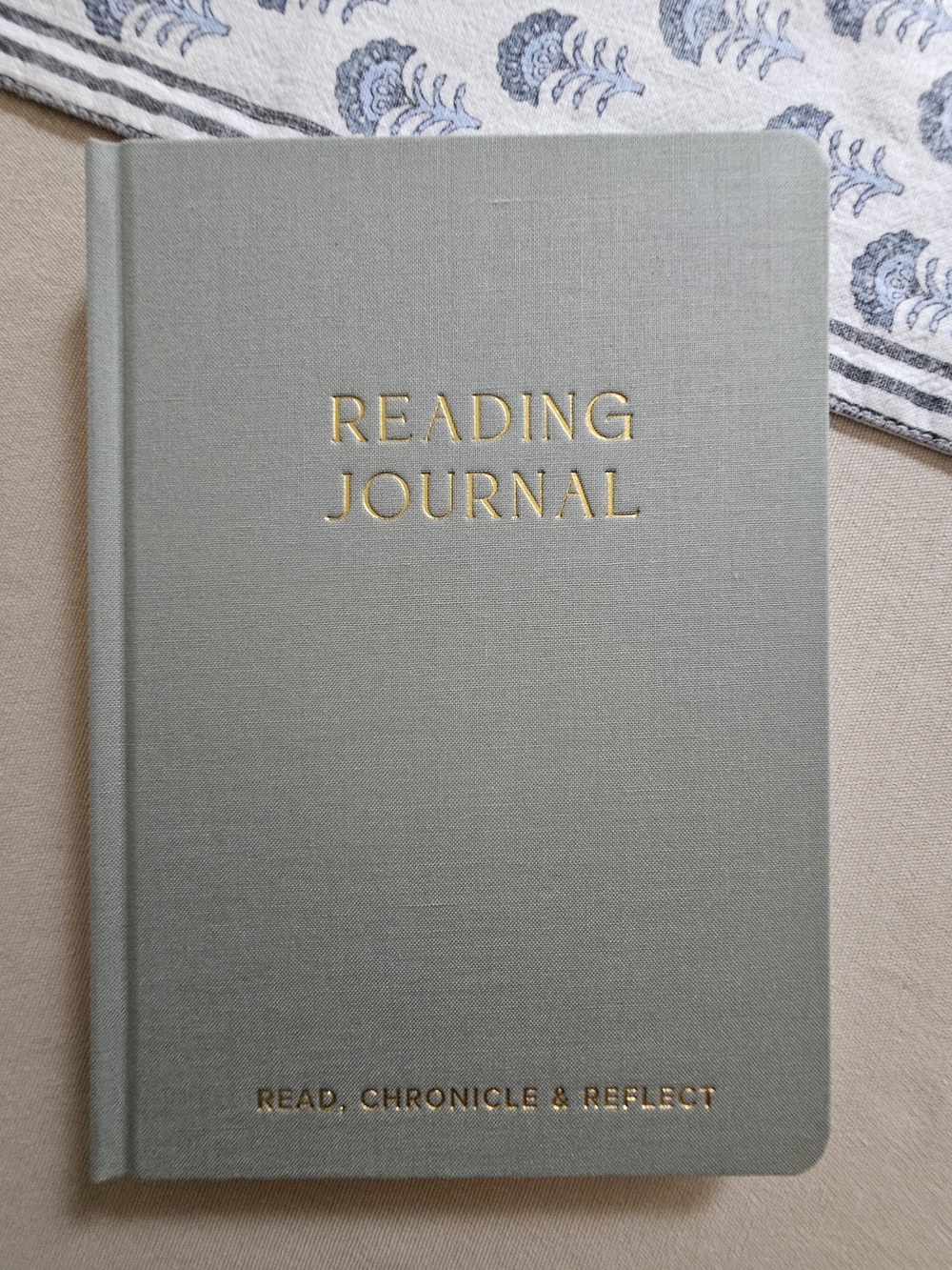 NWT Reading Journal Notebook in Sage Green with Gold Foil